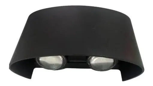 Aplique bidireccional exterior jardín LED integrado 4x2w negro