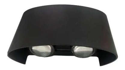 Aplique bidireccional exterior jardín LED integrado 4x2w negro