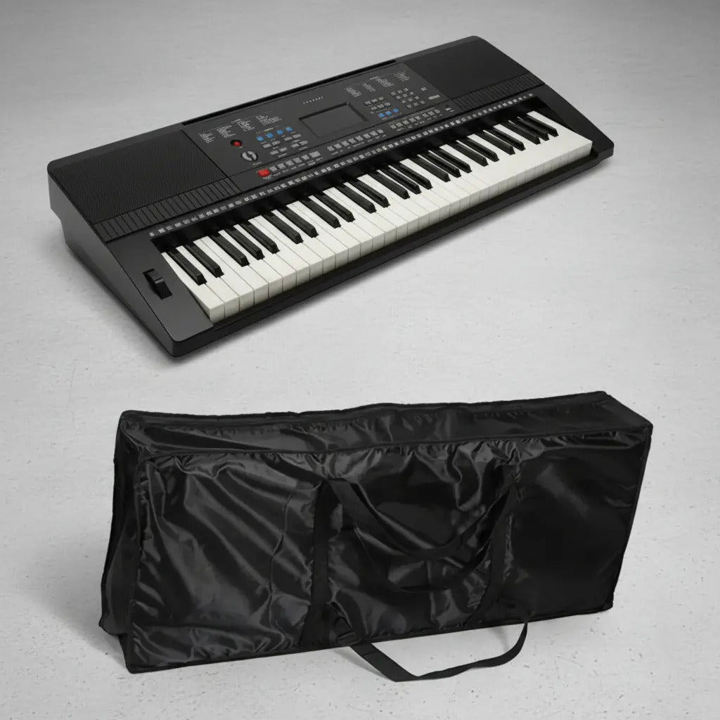 Pack teclado musical órgano piano + funda protectora negro