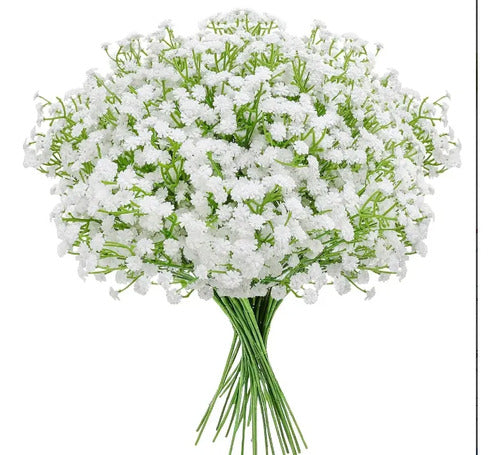 Ramo De 8 Piezas De Gypsophila Artificial Decorativa Blanco