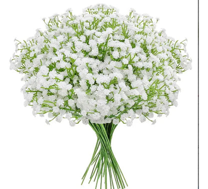 Ramo De 8 Piezas De Gypsophila Artificial Decorativa Blanco