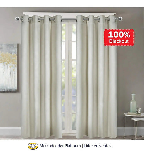 Cortinas Blackout 2 Paños 220cm X 140cm Satinado Calidad