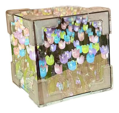 Lámpara De Espejo Cubico Con Forma De Tulipan Blanco