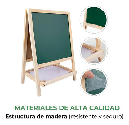 Pizarra Doble Imantada Niños Didactica Tiza + Marcador