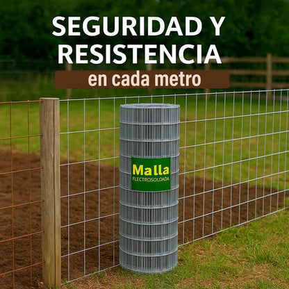 Tejido malla electrosoldada galvanizada rollo 1.0m x25 mts alumino
