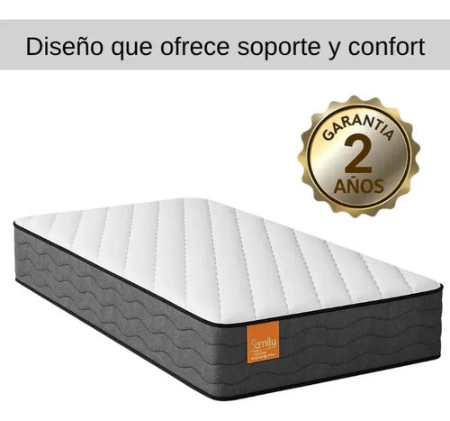 Colchón espuma 1 plaza Emily 17 alta densidad+ 1 almohada