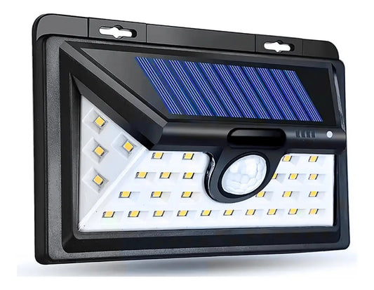 Potente reflector LED con sensor solar montable exterior negro blanco frío