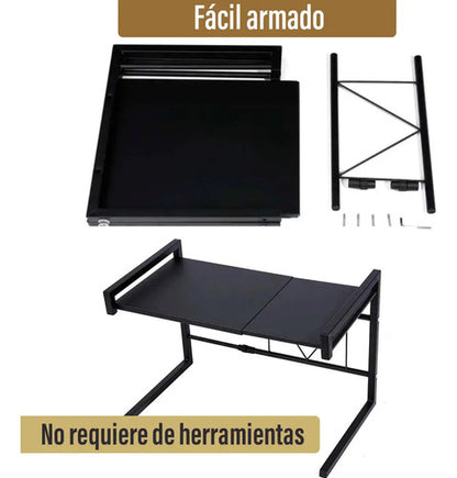 Rack Estante Organizador Extensible Cocina Mesada Microondas Negro