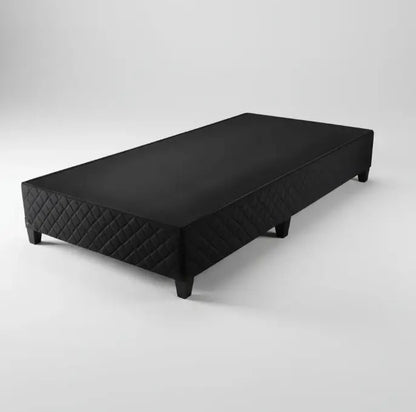 Sommier box capitoneado una plaza colchón de espuma 14d negro