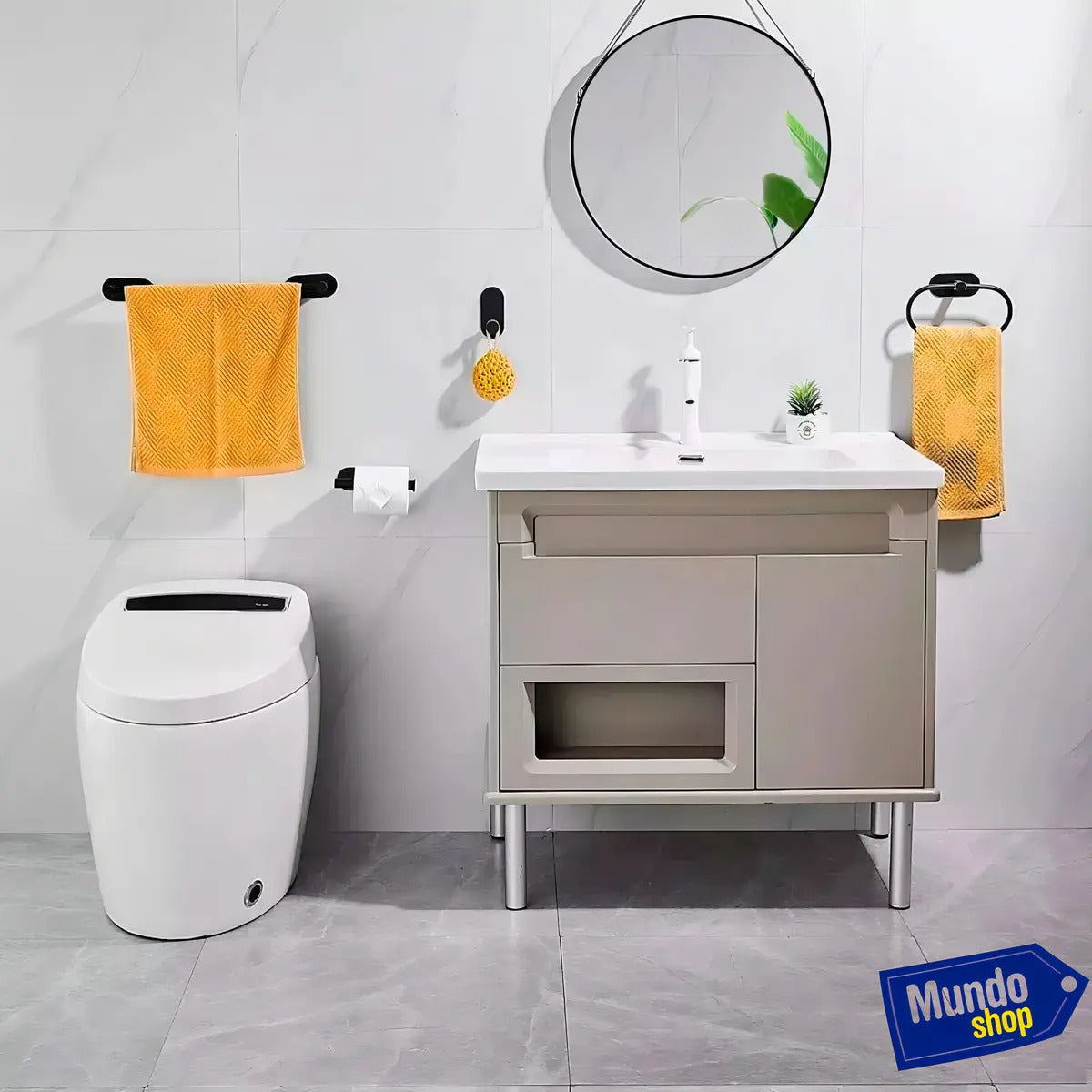 Set de baño 4 piezas acero inoxidable montaje en pared