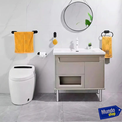 Set de baño 4 piezas acero inoxidable montaje en pared