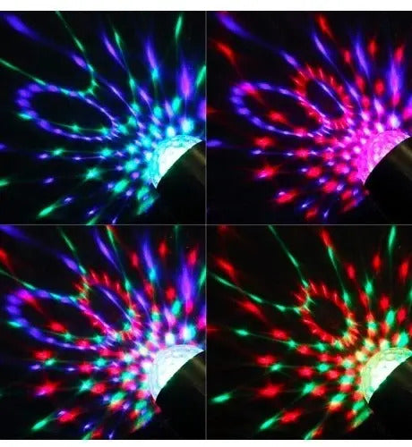 Lampara disco colores rotacion + control luces fiesta pro