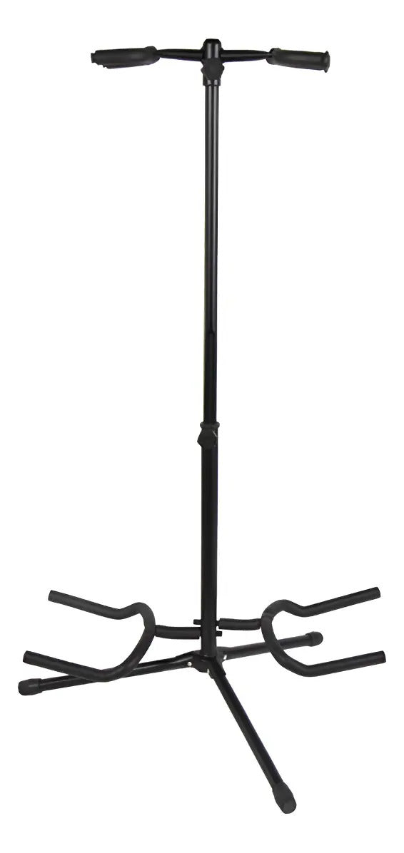 Soporte tripode doble de guitarra bajo de piso negro