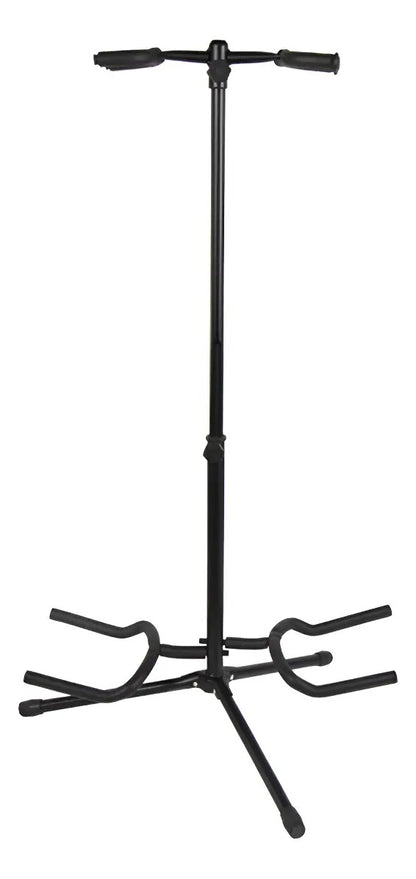 Soporte tripode doble de guitarra bajo de piso negro