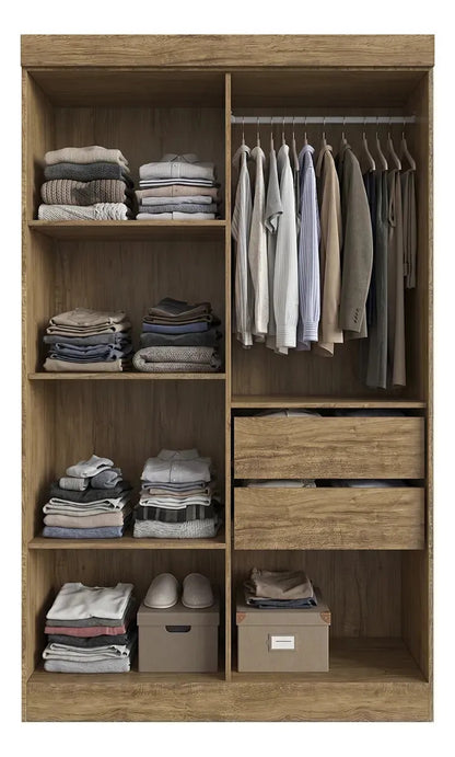 Ropero placard Verona 4 puertas MDF con dos cajones beige
