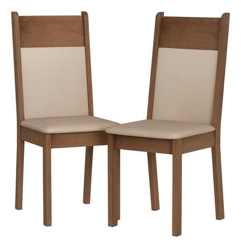Pack X 6 Sillas Jaine Comedor Kit Rustico Tapizado Living Perla Marrón Oscuro