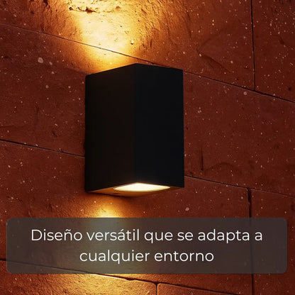 Aplique Exterior Jardin Bidimensional Rectangular Gu10 Luz Negro