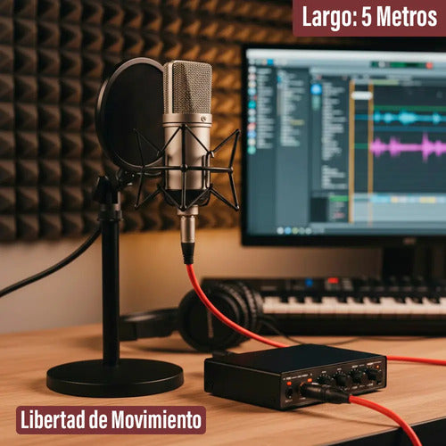 Cable Para Micrófono 5 Metros Audio