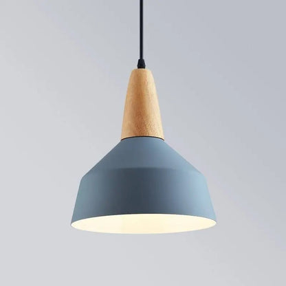 Lampara Colgante De Techo Metal Y Madera Diseño Nordico