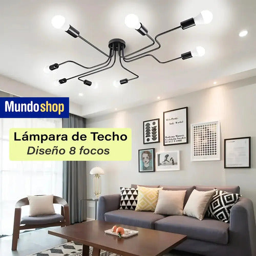Lampara De Techo Moderna Novedosa Nordica Multiple Negro