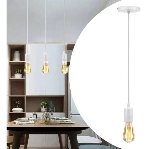 Portalamparas Colgante Liso Decorativo Pase E27 Techo