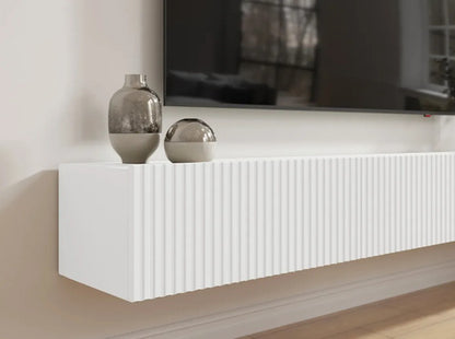 Rack Tv Modular 43 Pulgadas Estilo Minimalista 3 Puertas Blanco