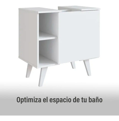 Mueble De Baño Para Bacha De Apoyo Gabinete Blanco Sin Agujeros