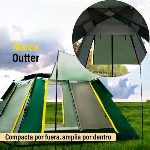 Carpa Camping Iglu Con Techo Y Mosquitero 2m Verde Oscuro