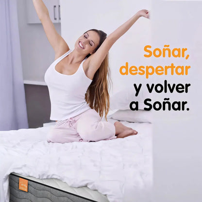 Colchón espuma 2 plazas alta densidad 17 cm firme reversible Emily