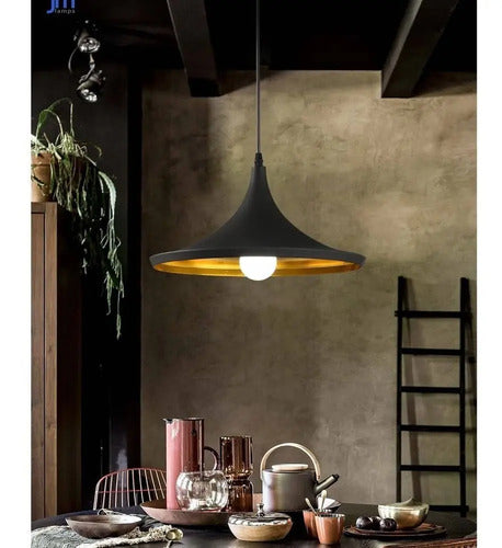 Lampara Colgante De Techo Nórdica Metal Negro Negro