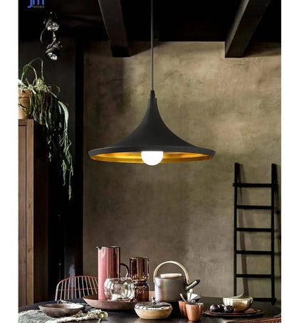 Lampara Colgante De Techo Nórdica Metal Negro Negro