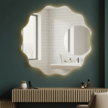Espejo Touch Sin Marco Con Luz Led 60cm Diámetro Táctil Blanco