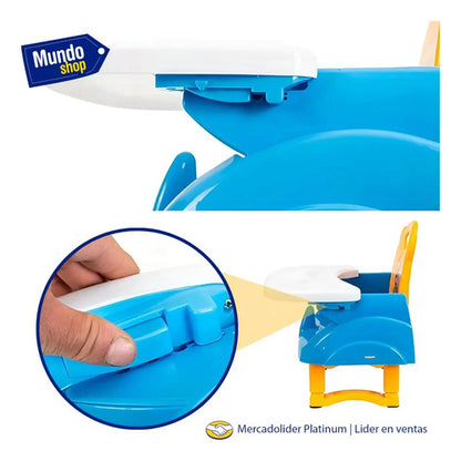 Silla De Bebe Para Comer Multiuso Portatil Generico Celeste