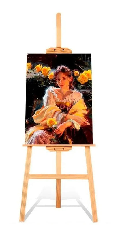Atril de pintor - caballete madera pintura oleo cuadro arte marrón claro