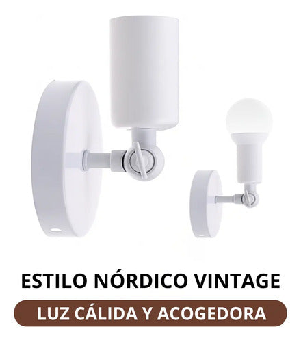Aplique Pared Nórdico Metal Brazo Ajustable Vintage