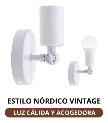 Aplique Pared Nórdico Metal Brazo Ajustable Vintage