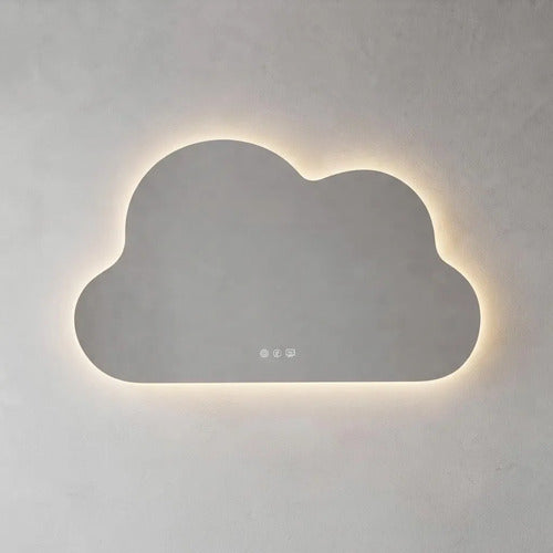 Espejo Decorativo Sin Marco Con Luz Led 70x50cm Tactil Blanco