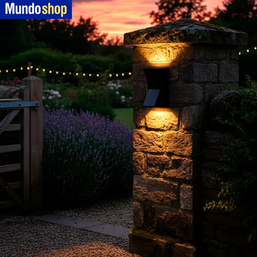 Aplique Exterior Jardin Con Led Integrado 6w Luz Metal Negro