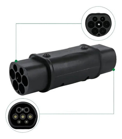 Cargador Adaptador De Carga 7kw Tipo 2 Para Auto Eléctrico Negro