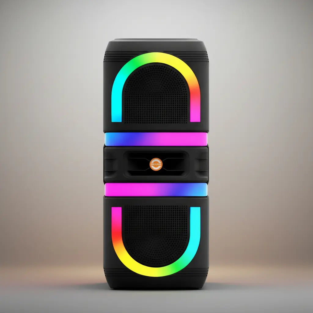 Parlante bluetooth karaoke con luces RGB batería recargable