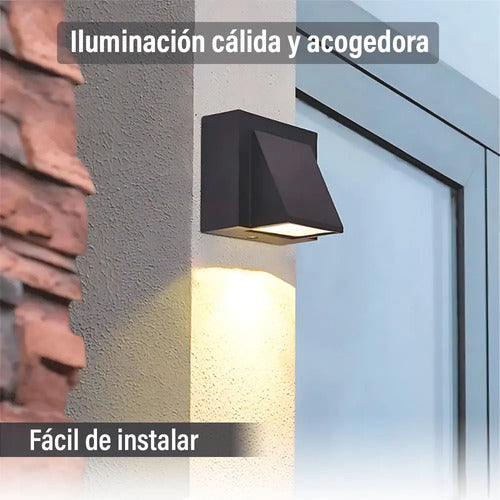 Pack X 6 Aplique Exterior Jardin Con Led 3w Luz Metal Negro