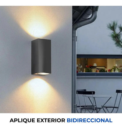 Aplique Exterior Jardin Bidimensional Rectangular Gu10 Luz Negro