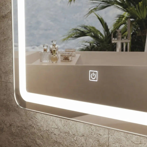 Espejo Touch Sin Marco Con Luz Led 50x70cm Táctil Blanco