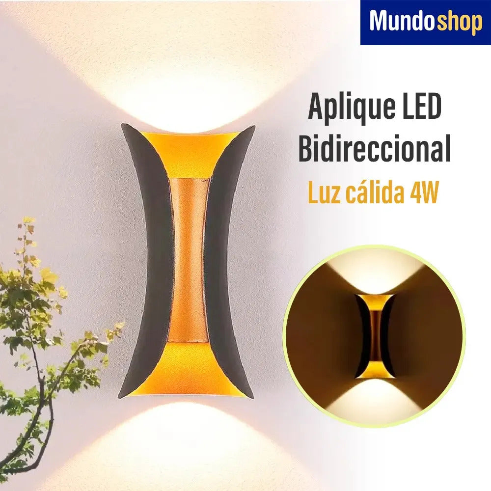 Aplique LED spot bidireccional vintage moderno negro