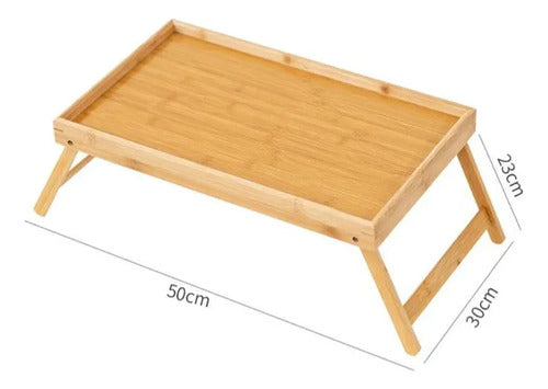 Bandeja Desayunador Para Servir Con Patas 50x30cm Marrón Claro