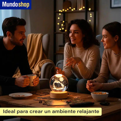 Veladora Bola De Cristal Con Luz Led Diseño Delfín 8cm Blanco