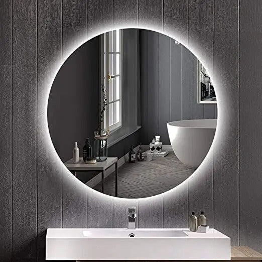 Espejo redondo con luz LED sin marco 80cm diametro tactil