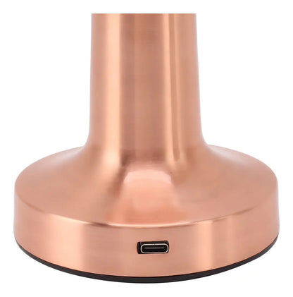 Lámpara portátil LED touch Hommy Cuba dorado recargable USB 3 niveles blanco