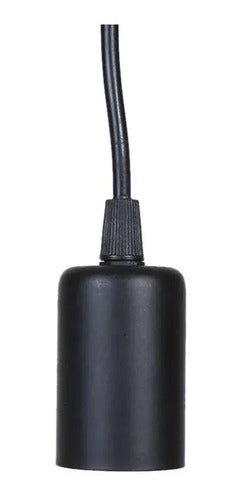 Pack Lampara Colgante Portalamparas Metal Vintage + Bombita