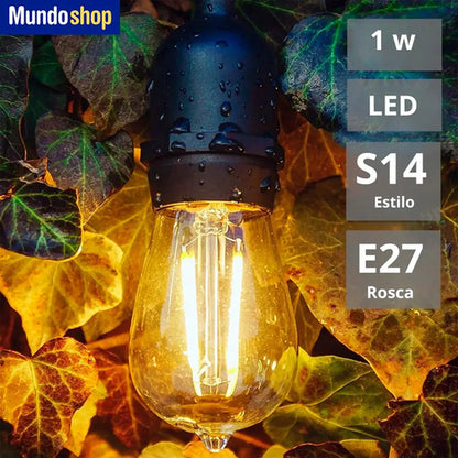 Guirnalda Guia De Luces Patio Jardín Luz Calidad Led Amarillo